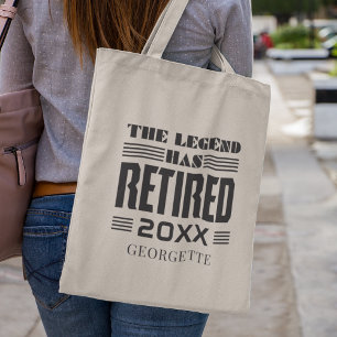 Gepersonaliseerde legende met pensioen is met pens tote bag