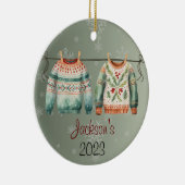 Gepersonaliseerde Lelijke Kerst Sweater Ornament (Rechts)