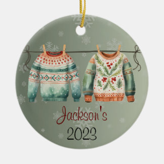 Gepersonaliseerde Lelijke Kerst Sweater Ornament
