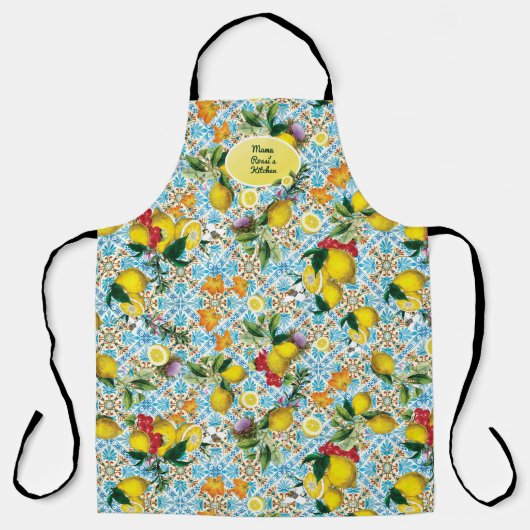 Gepersonaliseerde Lemon Baking Chef Kitchen Monogr Schort (Voorkant)