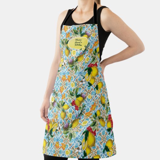 Gepersonaliseerde Lemon Baking Chef Kitchen Monogr Schort (Insitu)