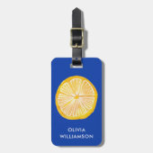 Gepersonaliseerde Lemon Citrusvruchten Bagagelabel (Voorkant verticaal)
