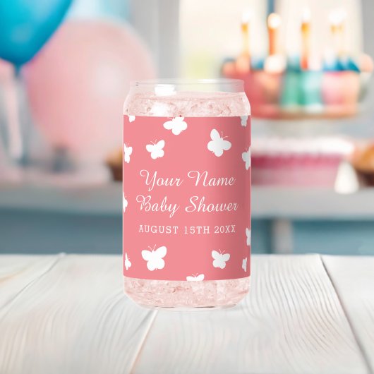 Gepersonaliseerde lente baby shower party blikbril blikvorm glas (Insitu (Baby Shower))