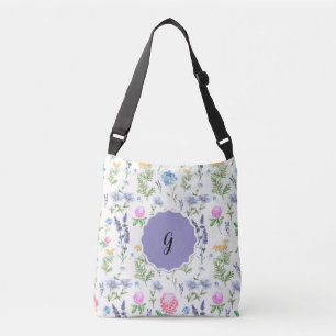 Gepersonaliseerde lente bloemendocenten crossbody tas
