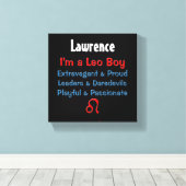 Gepersonaliseerde Leo Boy Zodiac Canvas Wrap Afdruk (Insitu (Houten vloer))