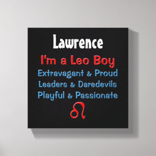 Gepersonaliseerde Leo Boy Zodiac Canvas Wrap Afdruk