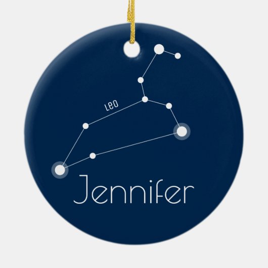 Gepersonaliseerde Leo Constellation Ornament (Achterkant)