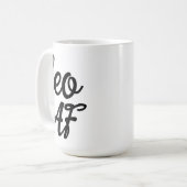 Gepersonaliseerde Leo Zodiac Sign Mok, AF Coffee Koffiemok (Voorkant links)