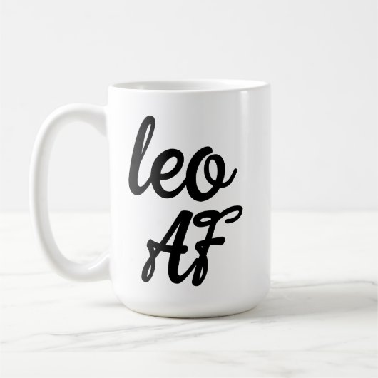 Gepersonaliseerde Leo Zodiac Sign Mok, AF Coffee Koffiemok (Links)