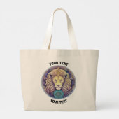 GEPERSONALISEERDE LEO ZODIAC TEKEN GROTE TOTE BAG (Achterkant)