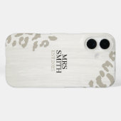 Gepersonaliseerde Leopard Print Aangepaste Naam en Case-Mate iPhone Case (Achterkant (horizontaal))