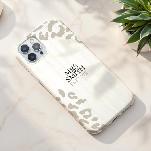 Gepersonaliseerde Leopard Print Aangepaste Naam en Case-Mate iPhone Case