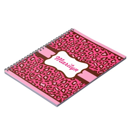 Gepersonaliseerde Leopard Print Notitieboek (Linkerzijde)