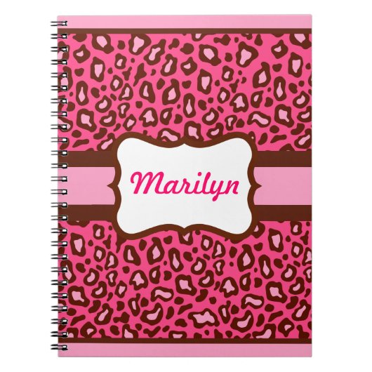 Gepersonaliseerde Leopard Print Notitieboek (Voorkant)