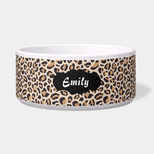 Gepersonaliseerde Leopard Print Pet Feeding Bowl Voerbakje