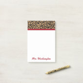 Gepersonaliseerde Leopard Teacher's Post Het Notee Post-it® Notes (Op bureau)