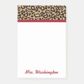 Gepersonaliseerde Leopard Teacher's Post Het Notee Post-it® Notes (Voorkant)