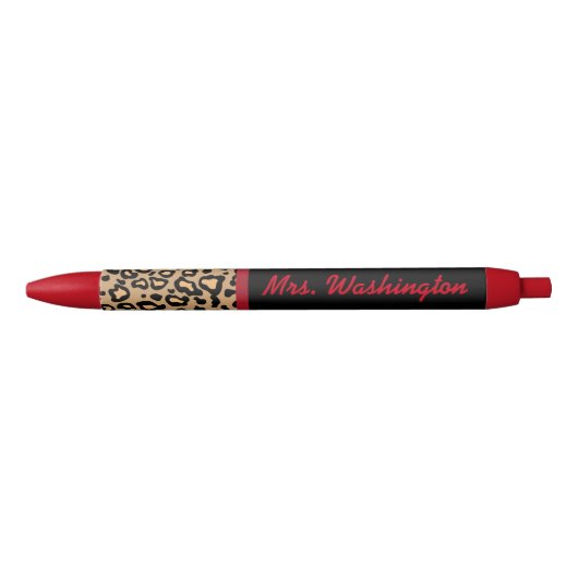 Gepersonaliseerde Leopard Teacher's Schrijven Pen  (Voorkant)