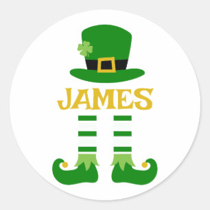Gepersonaliseerde Leprechaun St. Patrick's Day Jam Ronde Sticker