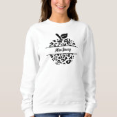 Gepersonaliseerde leraar Apple naam, aangepaste le Trui (Voorkant)