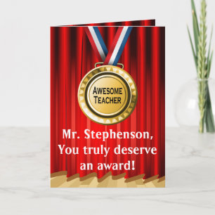 Gepersonaliseerde Leraar Appreciation Award Foto Bedankkaart