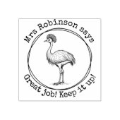 Gepersonaliseerde leraar Cassowary Great Work Clas Rubberstempel (Afrduk)