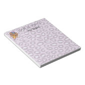 Gepersonaliseerde leraar dier print coquette potlo notitieblok (Schuin)