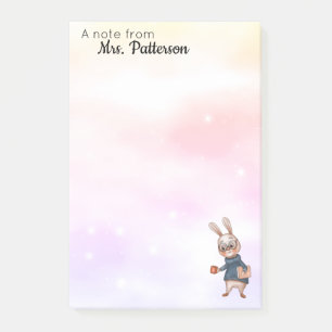 Gepersonaliseerde leraar Gift Post It Notes Rabbit