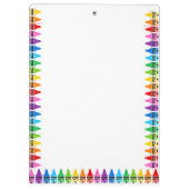 Gepersonaliseerde leraar Gift Rainbow Crayons Klembord (Achterkant)