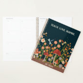 Gepersonaliseerde leraar Paddestoel Floral Dragonf Planner (Display)