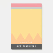 Gepersonaliseerde leraar potlood stijl post-it® notes (Voorkant)