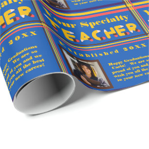 Gepersonaliseerde Leraar Specialty Afstuderen Foto Cadeaupapier