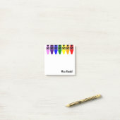 Gepersonaliseerde leraar Sticky Crayon Desk Access Post-it® Notes (Op bureau)