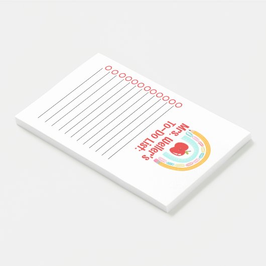 Gepersonaliseerde leraar to-do lijst regenboog post-it® notes (Schuin)