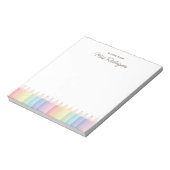 Gepersonaliseerde Leraar Waardering Pastel Rainbow Notitieblok (Gedraaid)