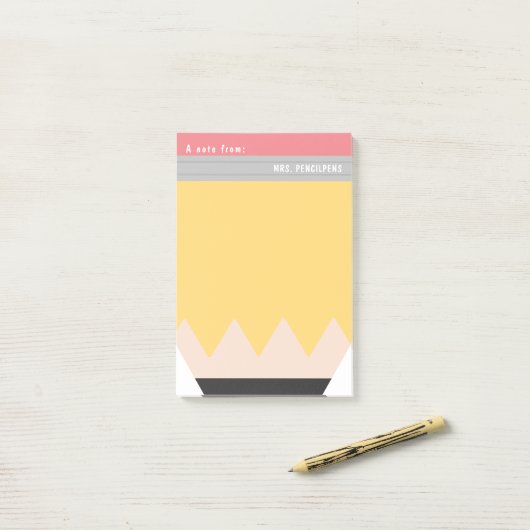 Gepersonaliseerde Leraar Waardering Potlood Stijl  Post-it® Notes (Op bureau)