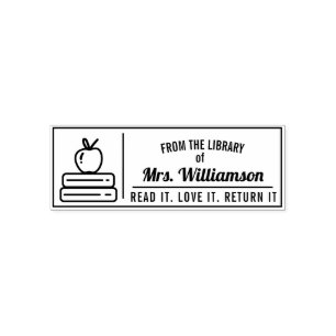 Gepersonaliseerde lerarenbibliotheek kleuren zelfinktende stempel