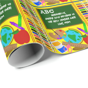 Gepersonaliseerde lerarennaam Verjaardag Afstudere Cadeaupapier