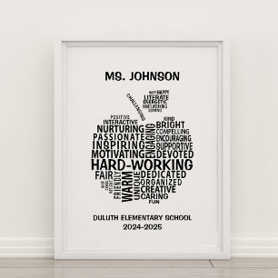 Gepersonaliseerde lerarenwaardering Typografie App Poster