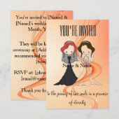 Gepersonaliseerde lesbische huwelijksuitnodiging kaart (Voorkant / Achterkant)