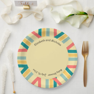 Gepersonaliseerde Let's Get Beachy veelkleurig Papieren Bordje