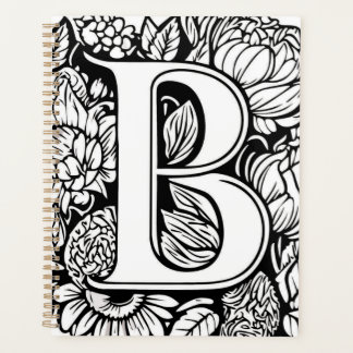 Gepersonaliseerde letter B Floral Tattoo Designer Planner