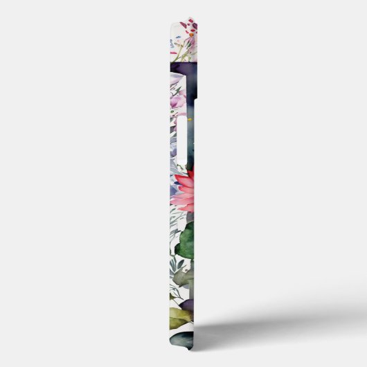 Gepersonaliseerde letter D Elegante Bloemen Waterv Case-Mate iPhone Case (Achterkant / Rechts)