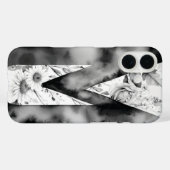 Gepersonaliseerde letter M Elegante Bloemen Waterv Case-Mate iPhone Case (Achterkant (horizontaal))