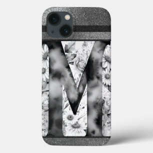 Gepersonaliseerde letter M Elegante Bloemen Waterv iPhone 13 Hoesje