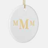 Gepersonaliseerde letter "M" monogram Sjabloon Keramisch Ornament (Rechts)