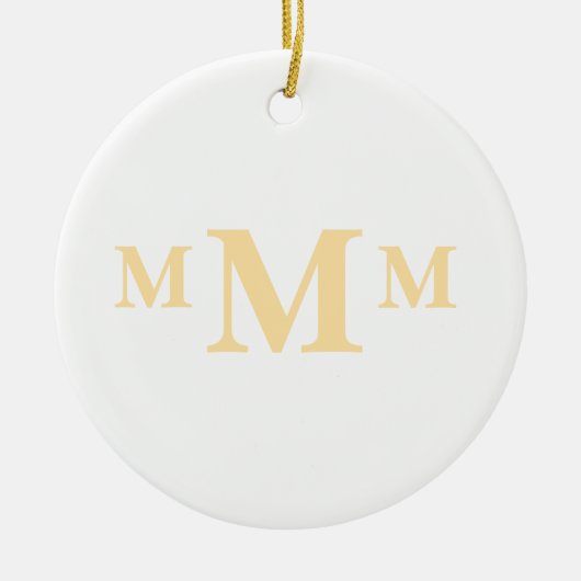 Gepersonaliseerde letter "M" monogram Sjabloon Keramisch Ornament (Voorkant)