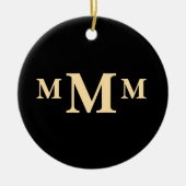 Gepersonaliseerde letter "M" monogram Sjabloon Keramisch Ornament (Voorkant)
