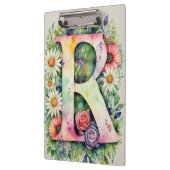 Gepersonaliseerde letter R Bloemen Waterverf Leraa Klembord (Links)