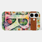 Gepersonaliseerde letter R Elegante Bloemen Waterv Case-Mate iPhone Case (Achterkant (horizontaal))